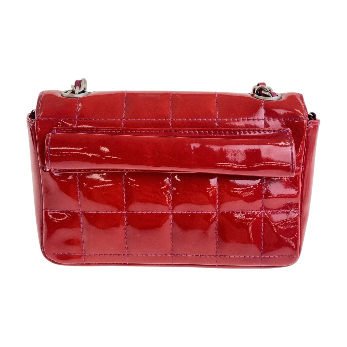 Chanel enamel Yellow SilverMetal Chocolate bar COCO Red Shoulder Bag