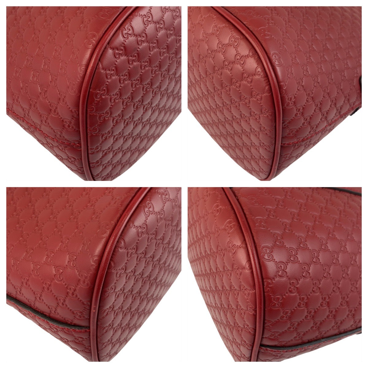 Gucci Metal Micro Guccisima Leather Red Gold Handbag