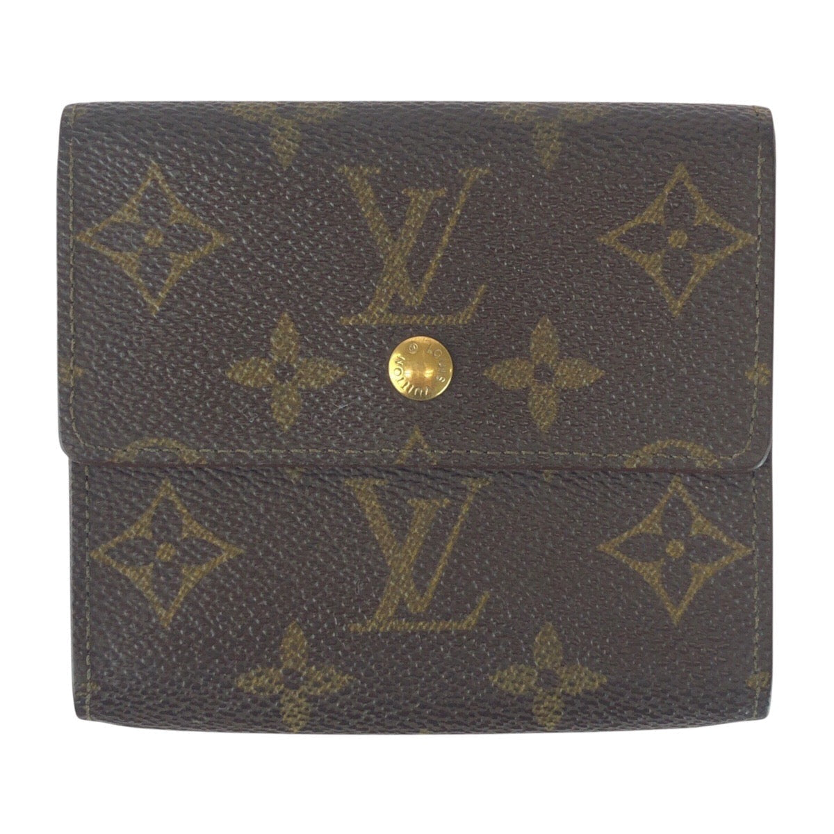 Louis Vuitton Tri-fold M61652 PVC edit Monogram Brown Gold Wallet Case