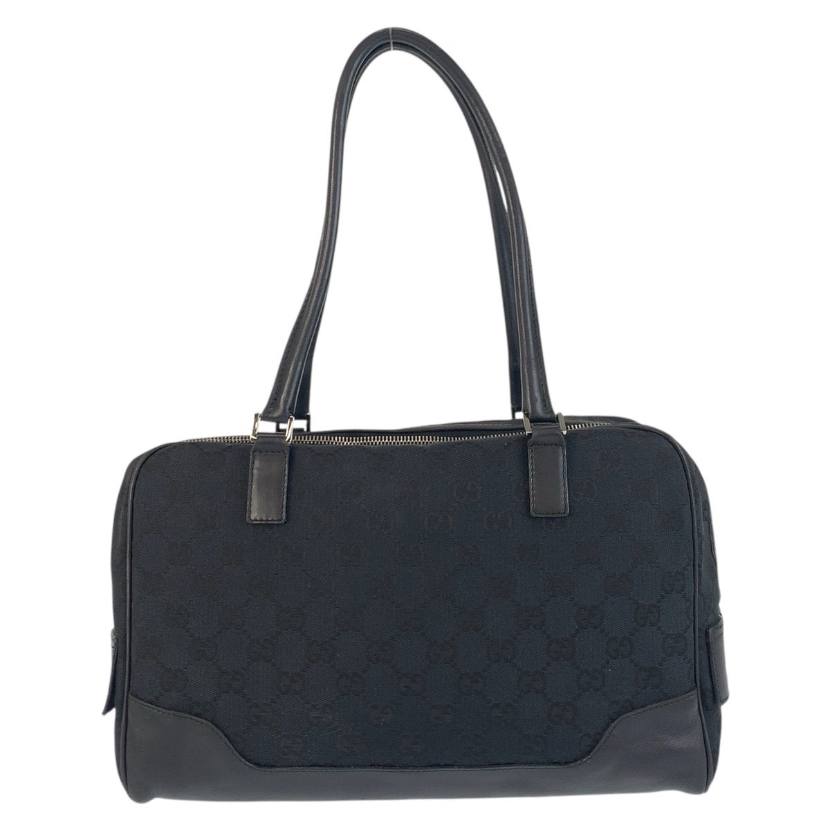 Gucci 002 GG SilverMetal Canvas Black Shoulder Bag