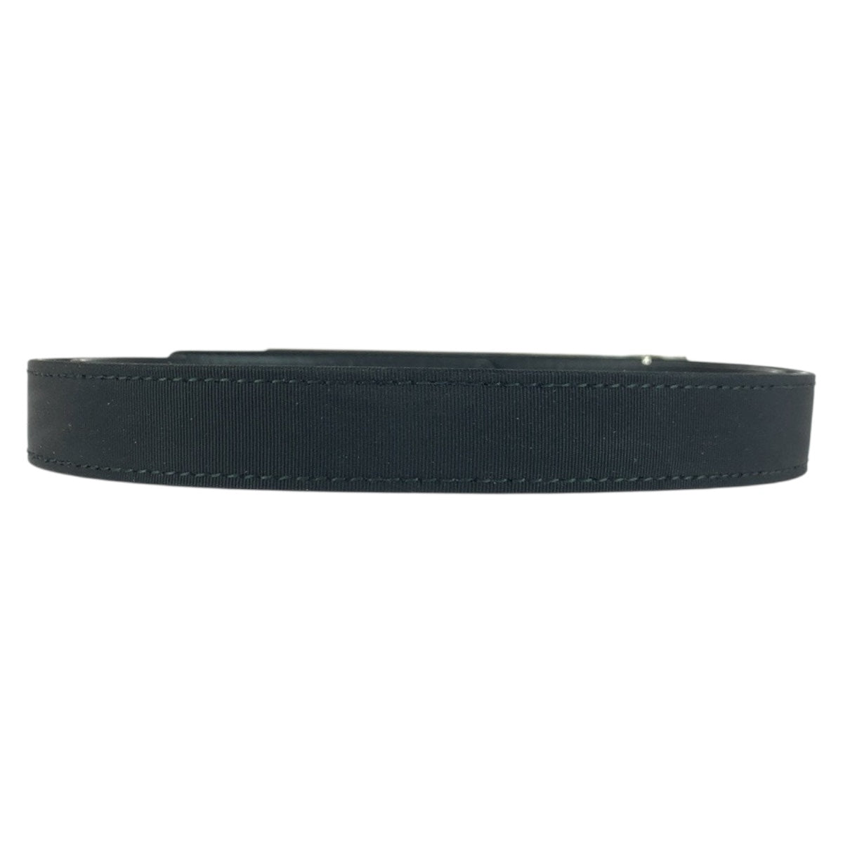 Chanel belt logo rhinestone 34 Black Leather
