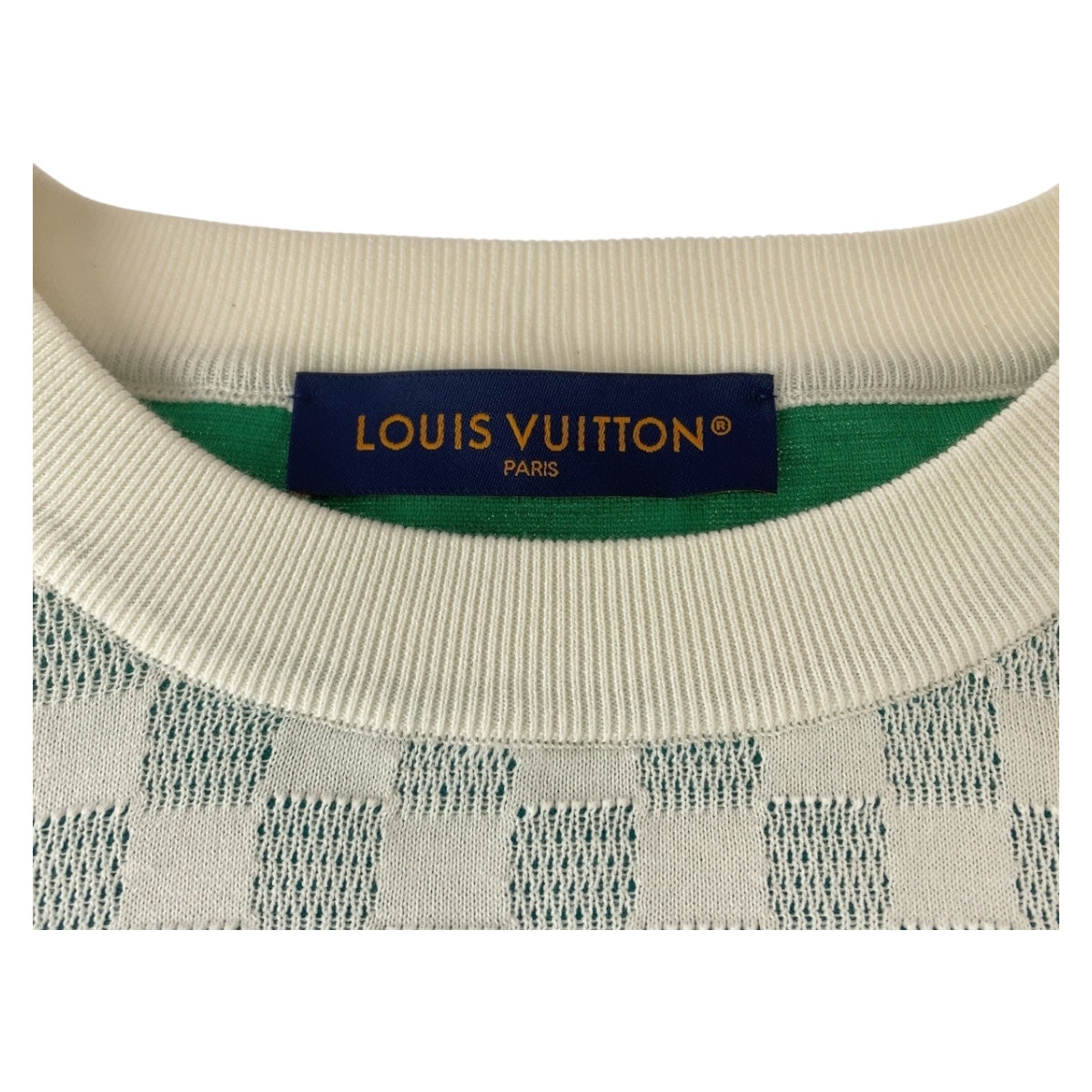 Louis Vuitton knit Damier Gradient L Cotton White Blue Handbag
