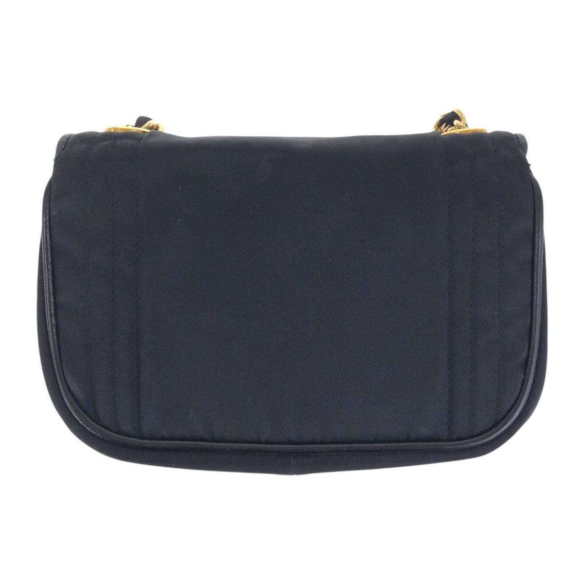 Chanel Satin GoldMetal COCO Mark Black Shoulder Bag