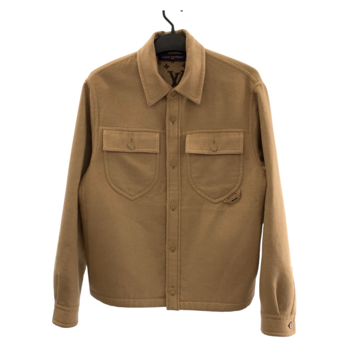 Louis Vuitton Military jacket 1AFA42 SilverMetal Face Wool Beige Apparel
