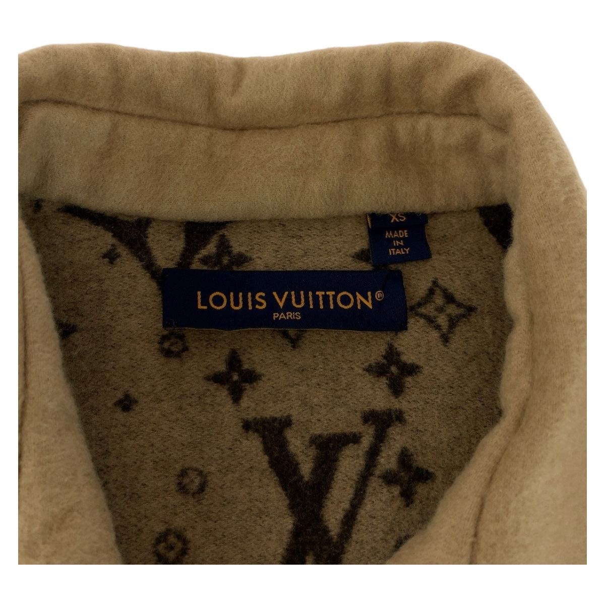 Louis Vuitton Military jacket 1AFA42 SilverMetal Face Wool Beige Apparel
