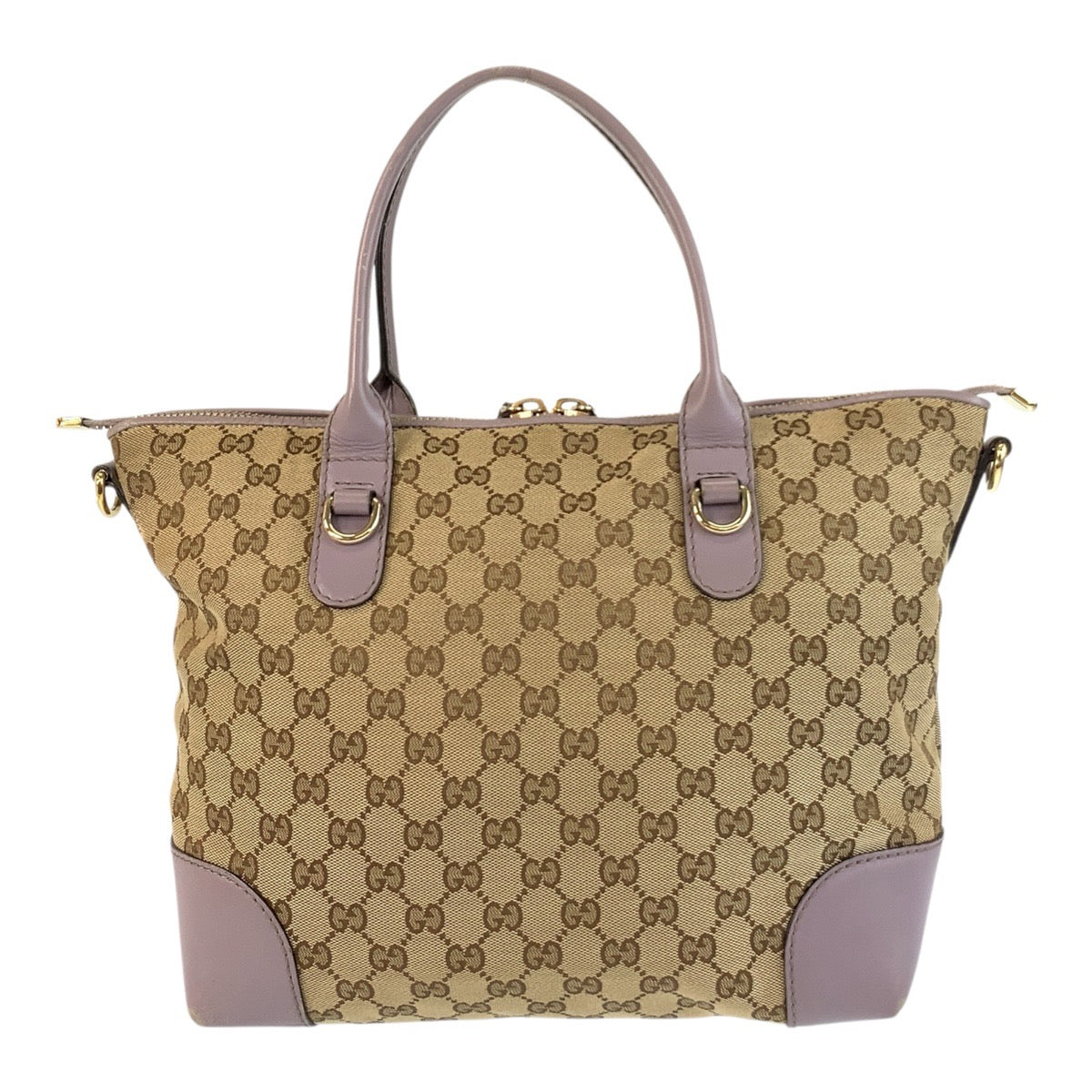 Gucci Bamboo Heart 2Way Bag Leather Canvas Travel Bag
