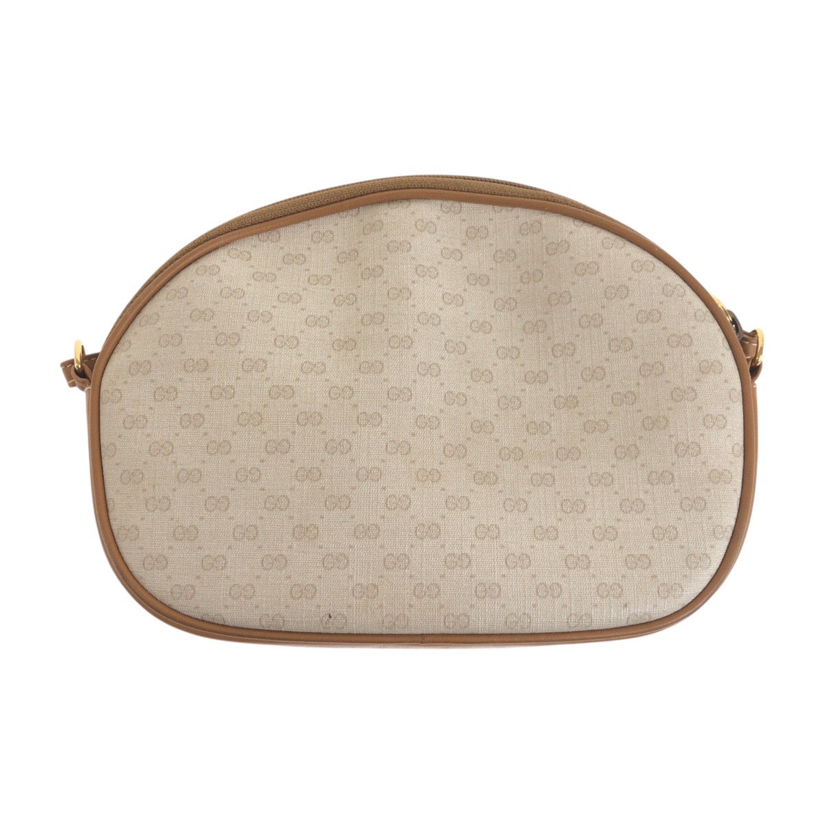 Gucci 007 89 PVC Metal Old Brown Beige Gold Shoulder Bag