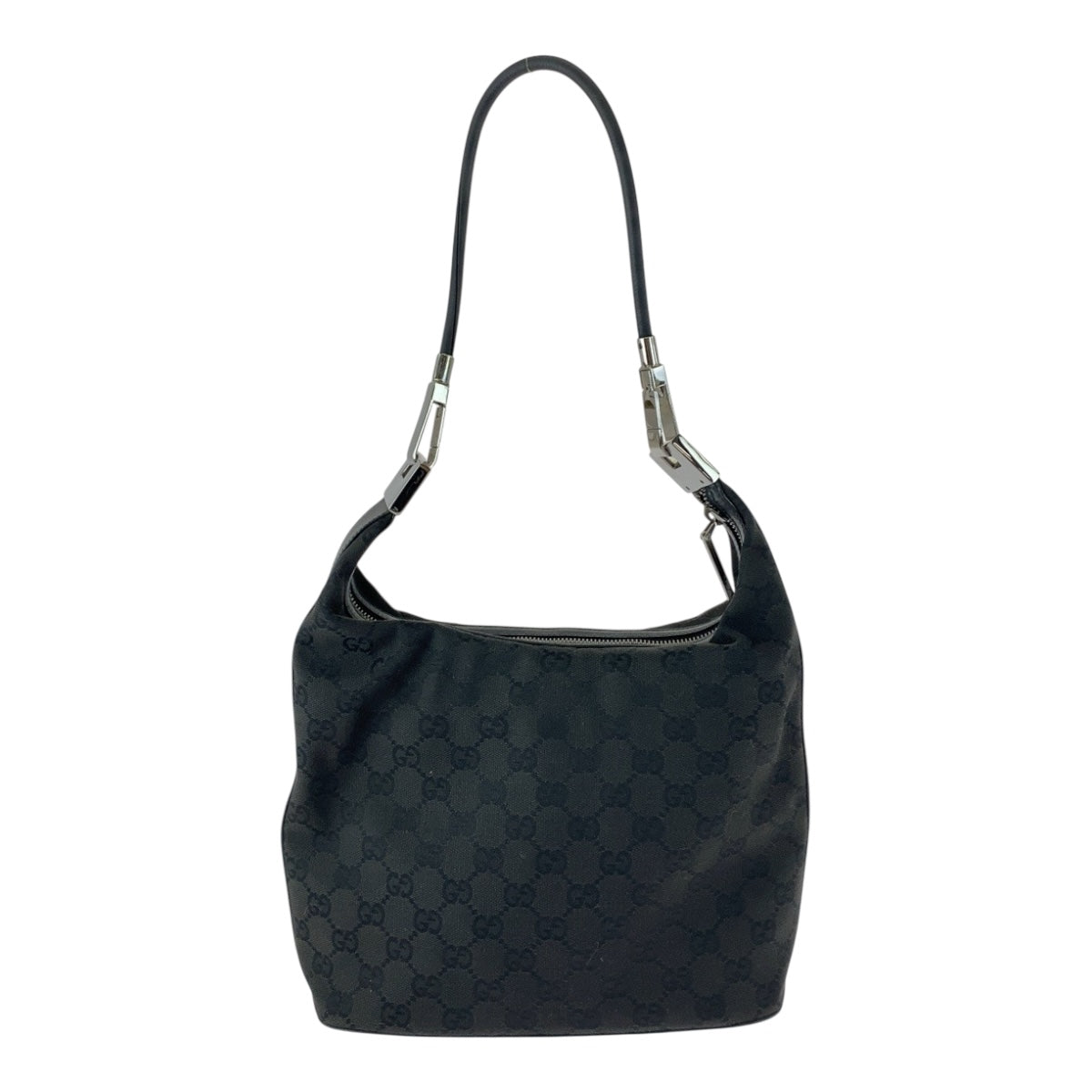 Gucci GG SilverMetal Canvas Black Shoulder Bag 5