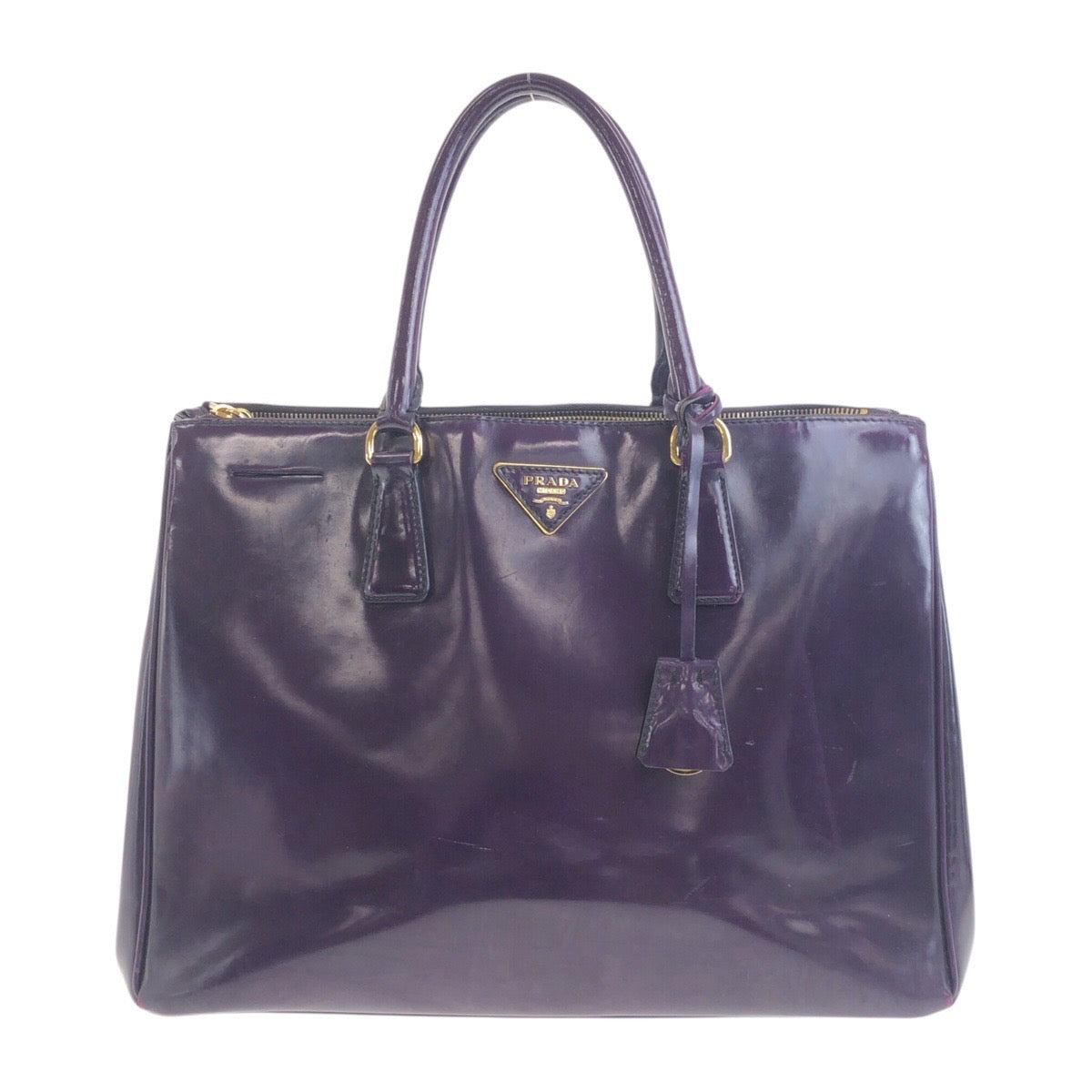 Tote Bag Enamel Purple Metal Galleria Triangle Gold Logo