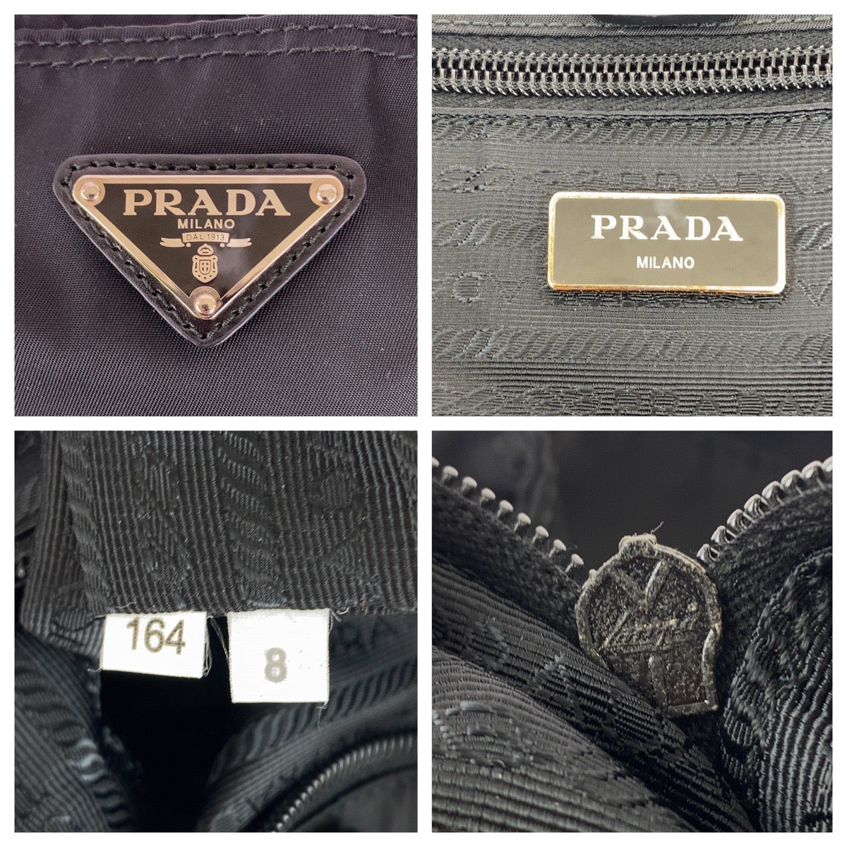 Prada Tessuto 2Way Bag Leather Nylon Travel Bag 2Way Bag 2