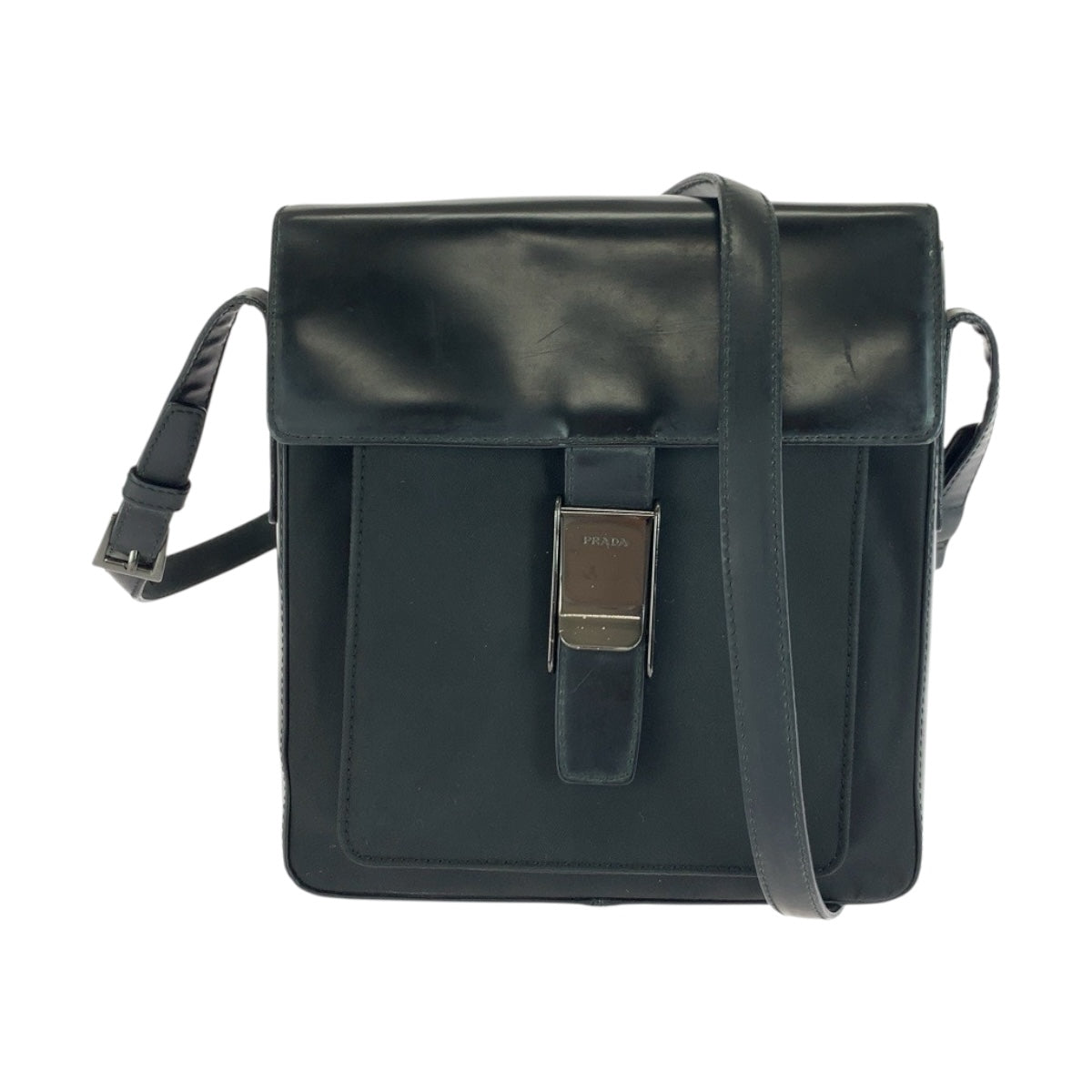 Shoulder Bag Silvermetal Nylon Black