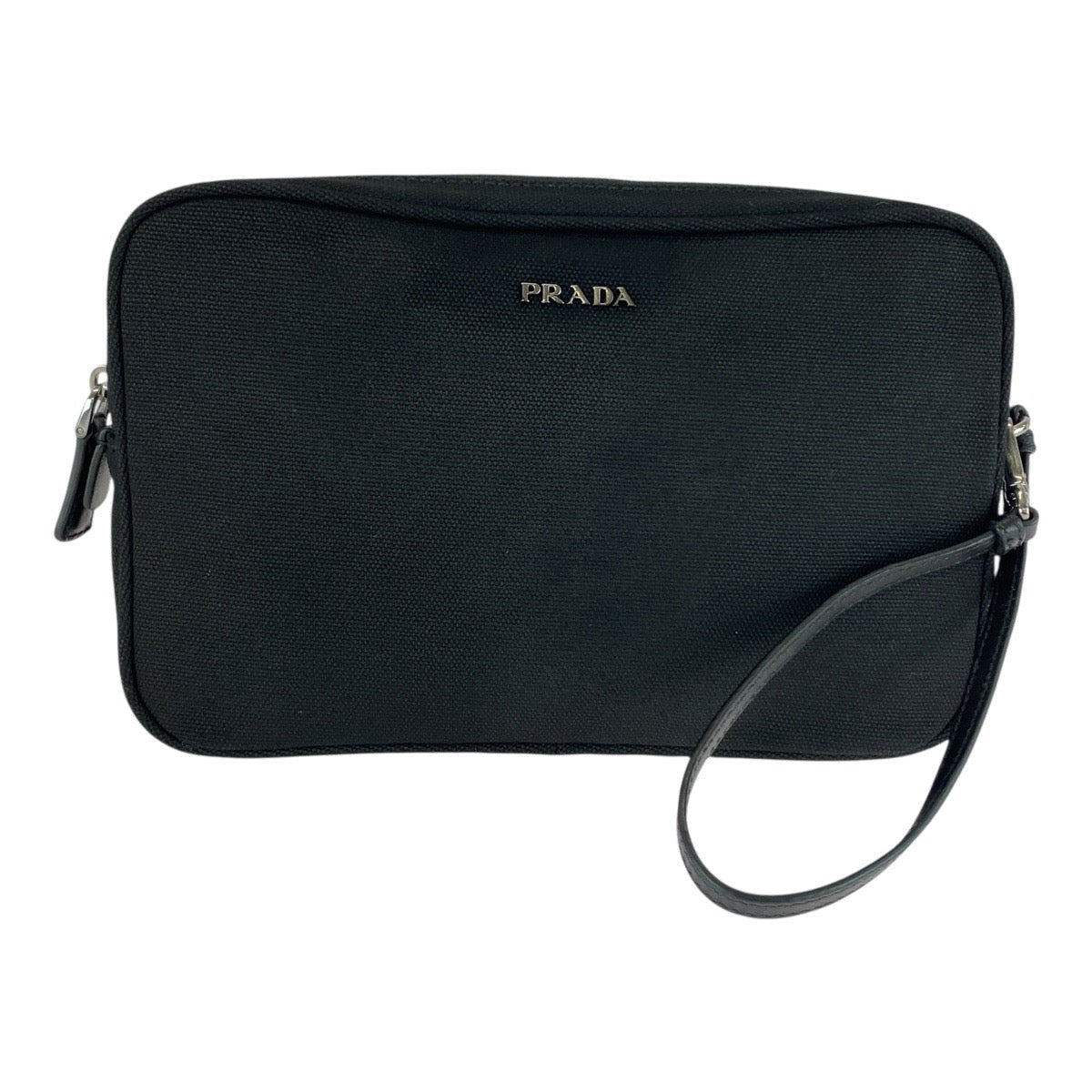 Clutch Bag Silvermetal Canvas Black