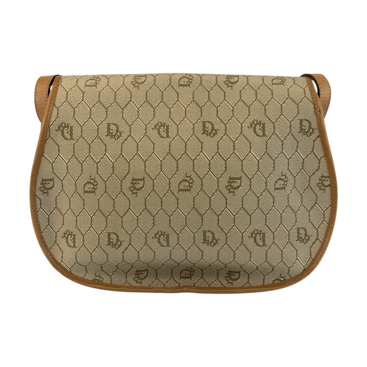 Dior Christian Shoulder Bag Pvc Metal Honeycomb Pattern Brown Beige