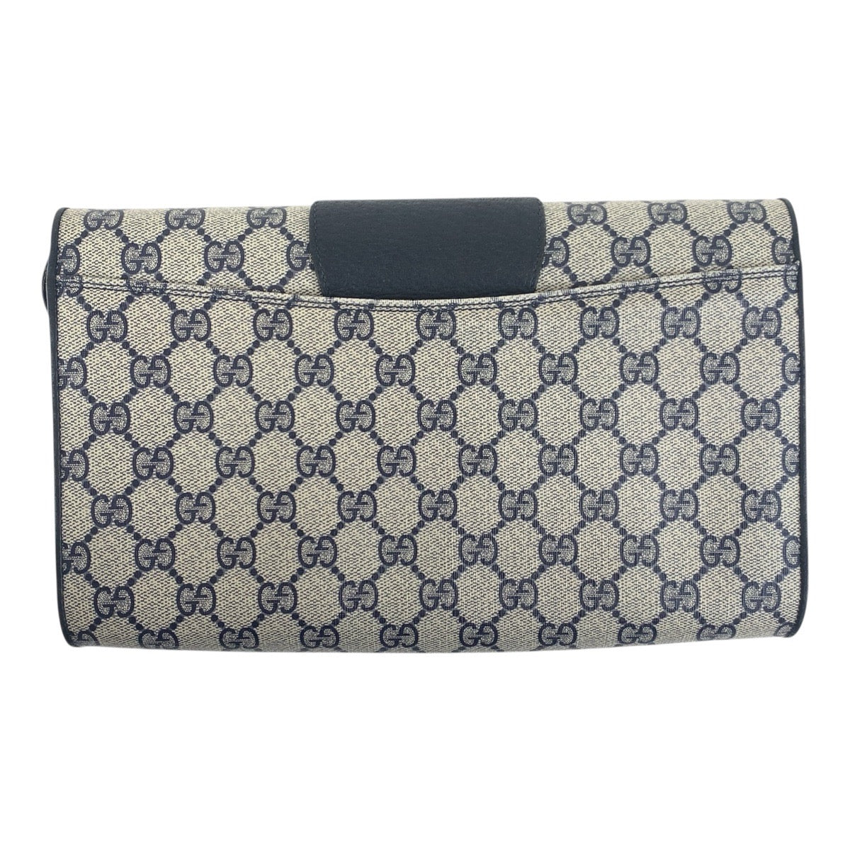 Gucci 94 02 050 GG Supreme Canvas Gold Navy Gray Shoulder Bag