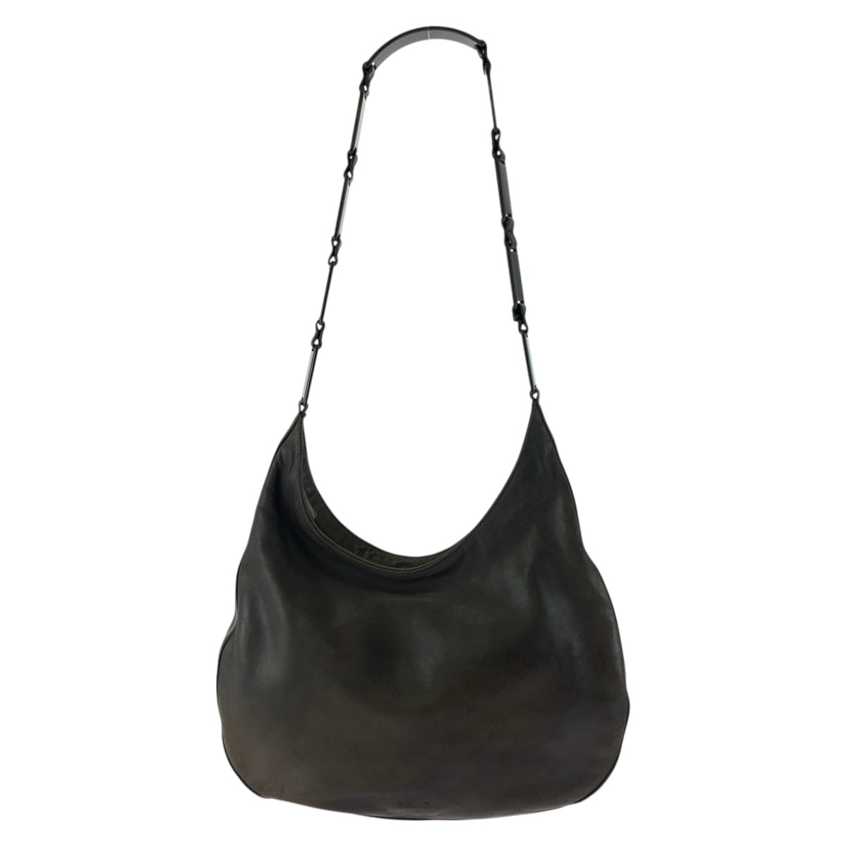 Shoulder Bag Metal Leather Brown