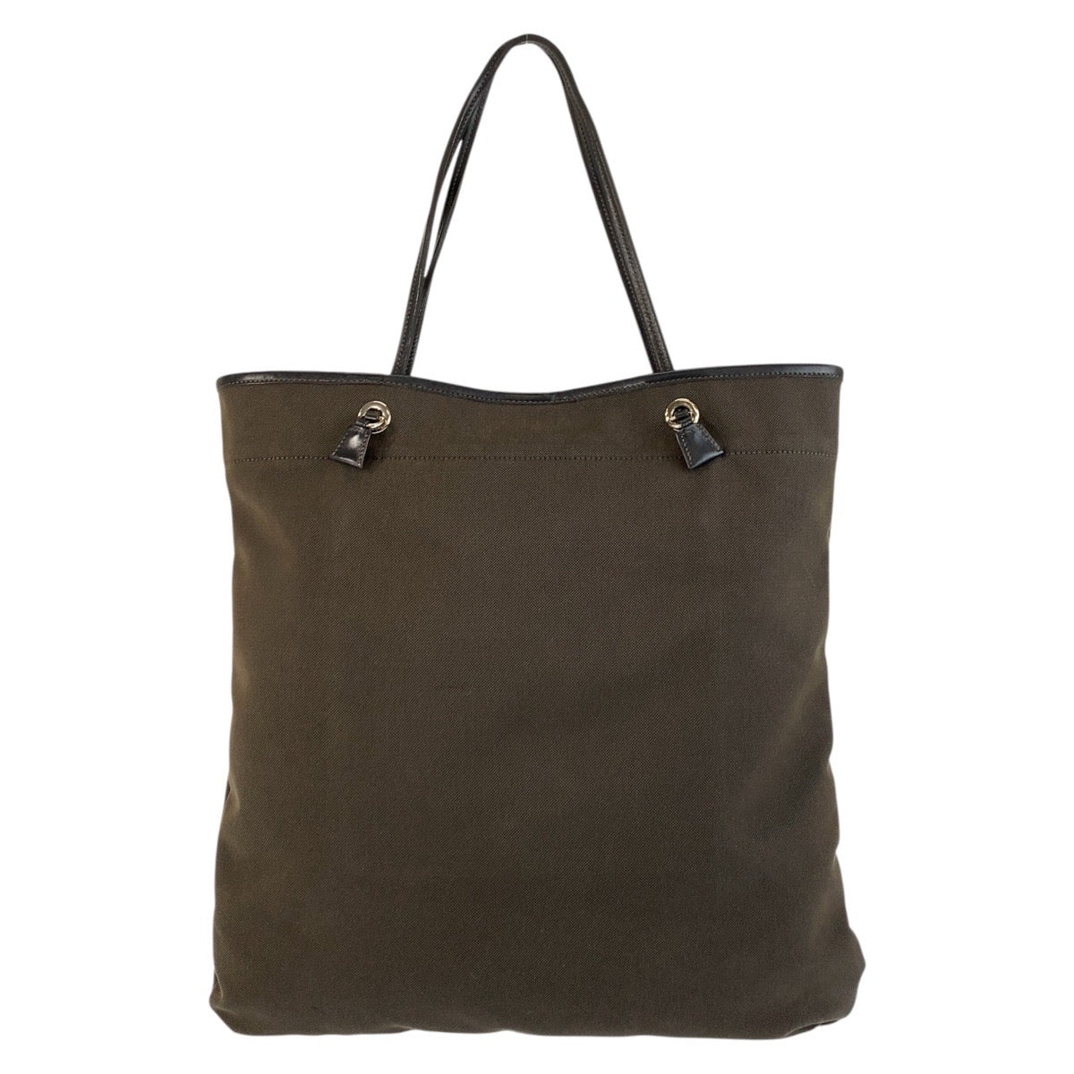 Tote Bag Metal Logo Jacquard Canvas Brown