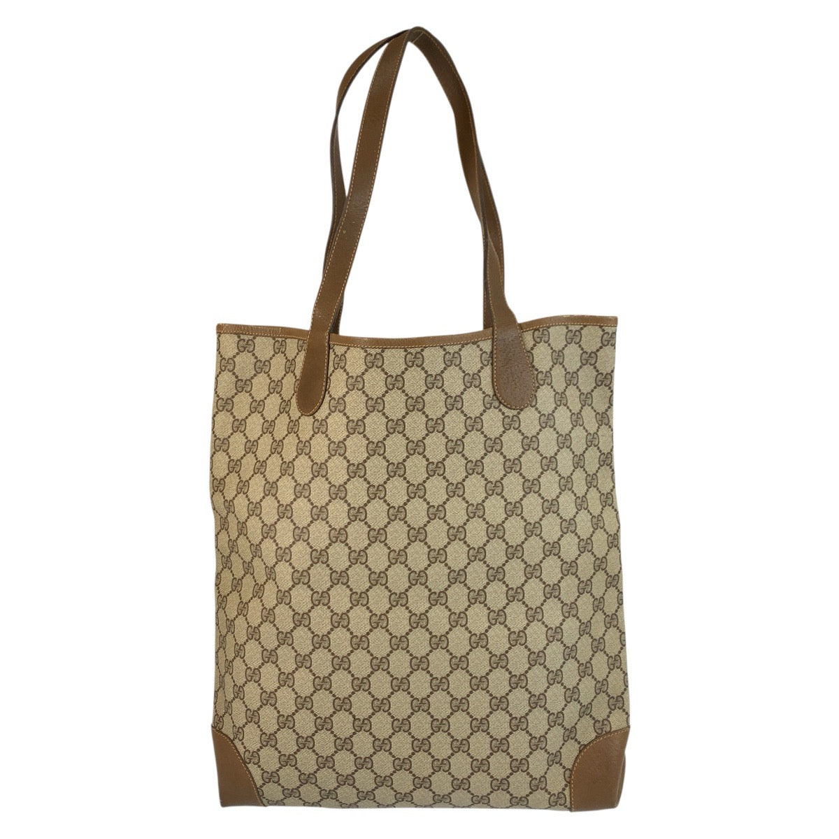 Gucci 002 904 GG Supreme Metal Canvas Beige Gold Tote Bag