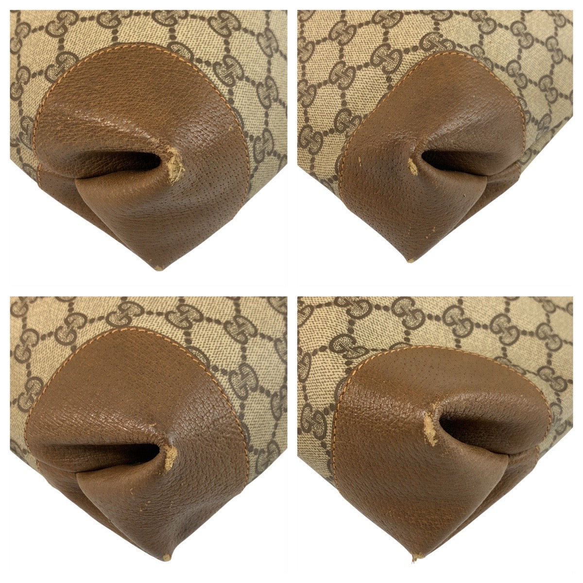 Gucci 002 904 GG Supreme Metal Canvas Beige Gold Tote Bag
