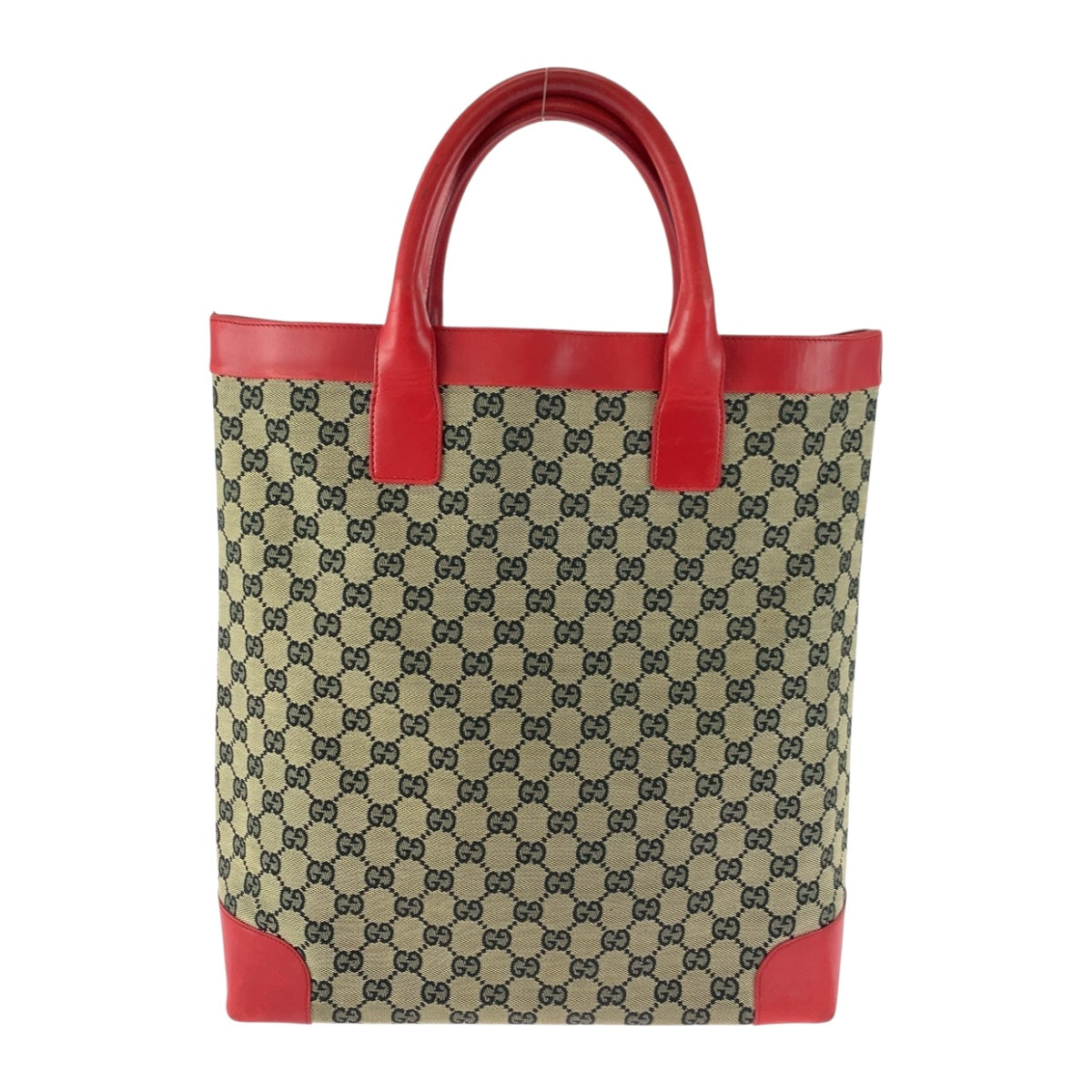 Gucci 002 GG Canvas Beige Red Tote Bag