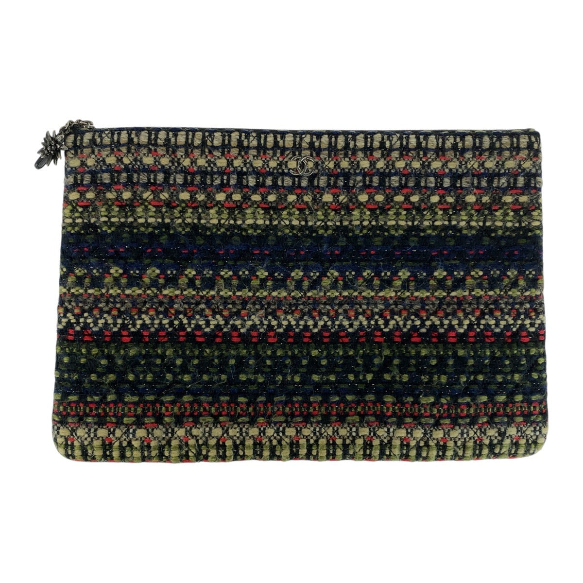 Chanel tweed COCO Mark Multicolor Clutch Bag