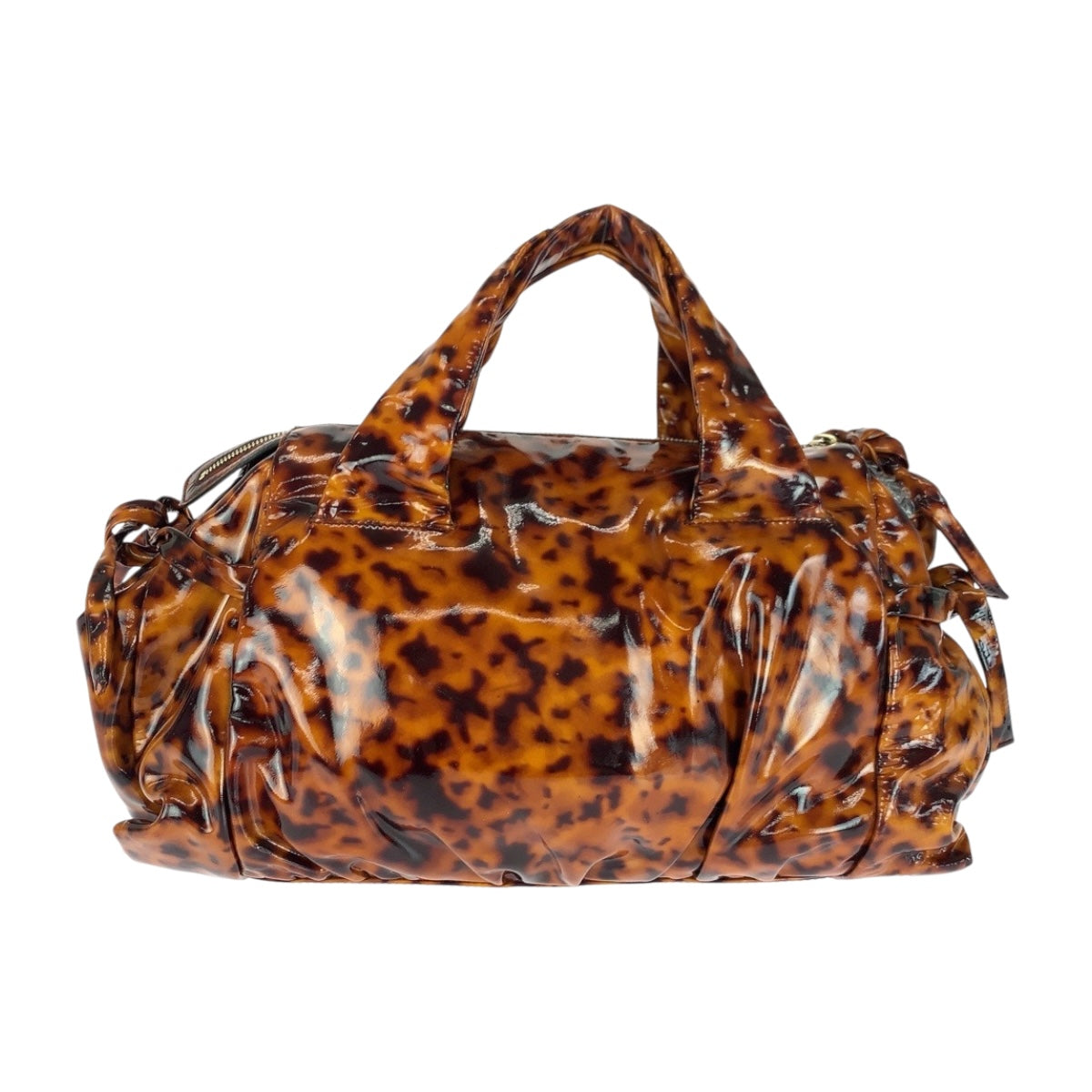 Gucci enamel Metal Histeria Animal Pattern Brown Gold Handbag