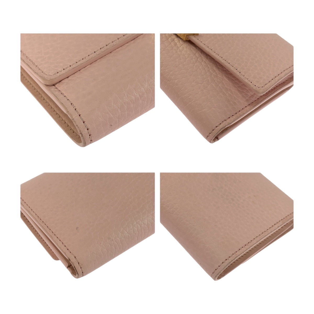 Louis Vuitton Tri-fold M82361 Jasmine Leather Pink Gold Wallet Case