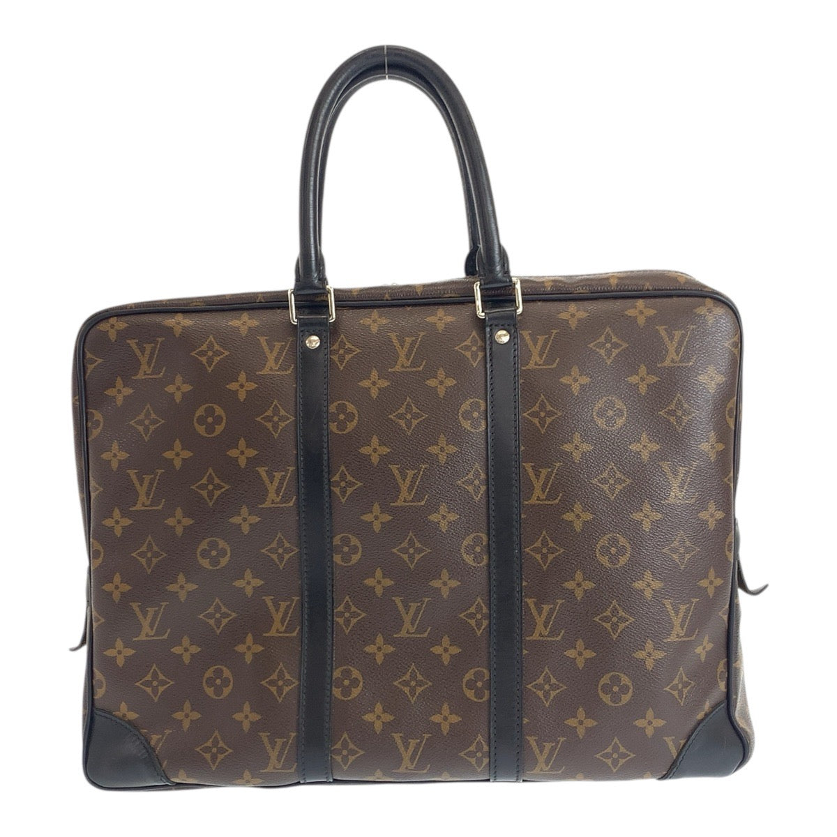Louis Vuitton Business M40225 PVC SilverMetal Macasa Monogram Black Brown Handbag