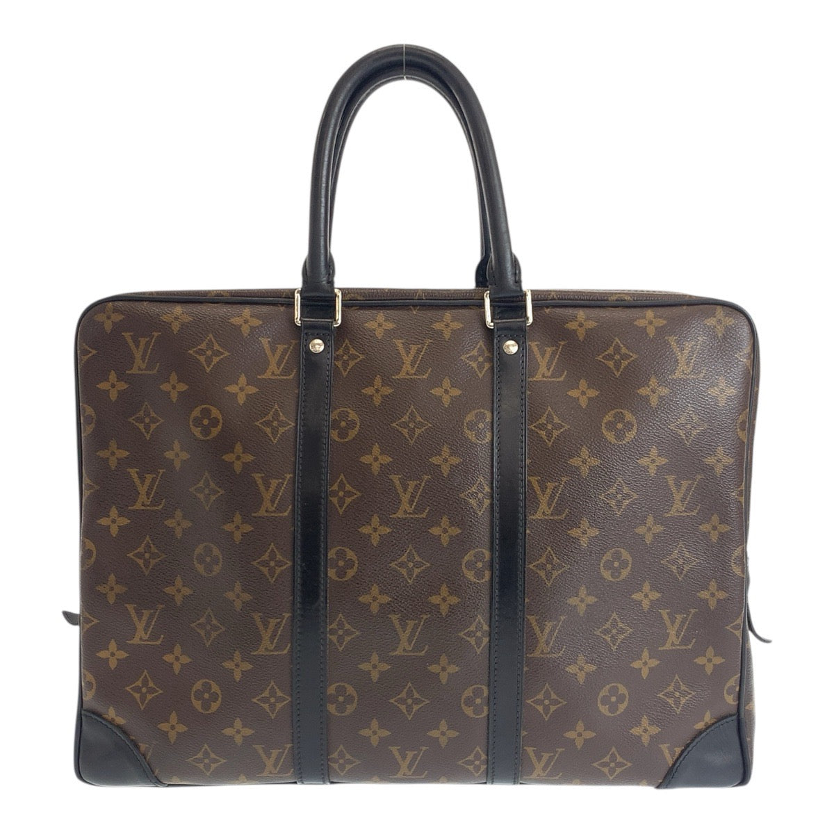 Louis Vuitton Business M40225 PVC SilverMetal Macasa Monogram Black Brown Handbag