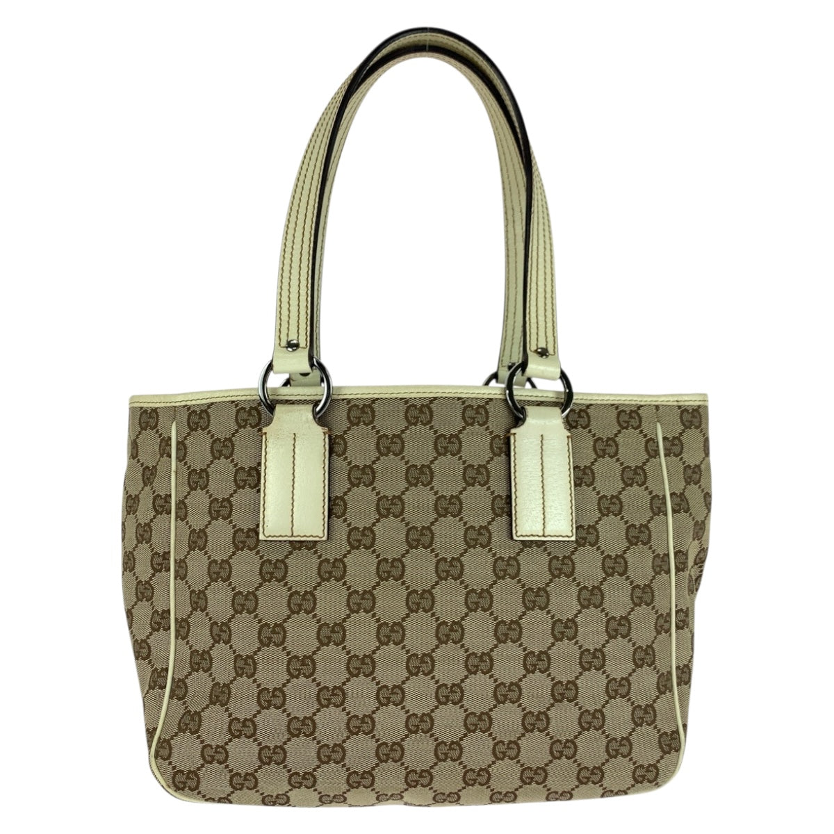 Gucci GG SilverMetal Canvas Beige Tote Bag