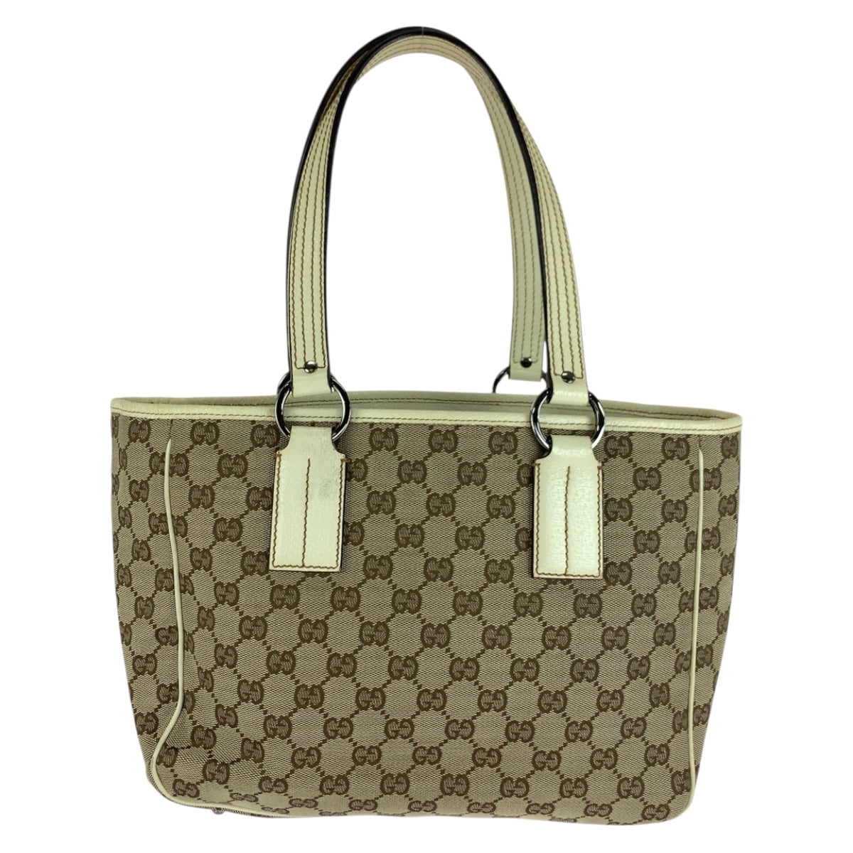 Gucci GG SilverMetal Canvas Beige Tote Bag