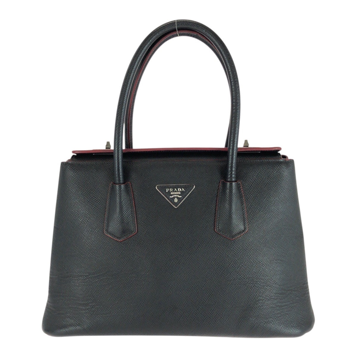 Silvermetal Safiano Leather Black Travel Bag