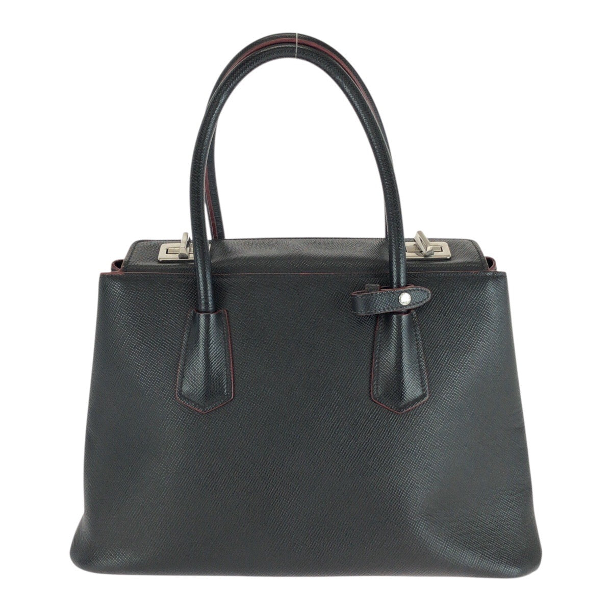Silvermetal Safiano Leather Black Travel Bag