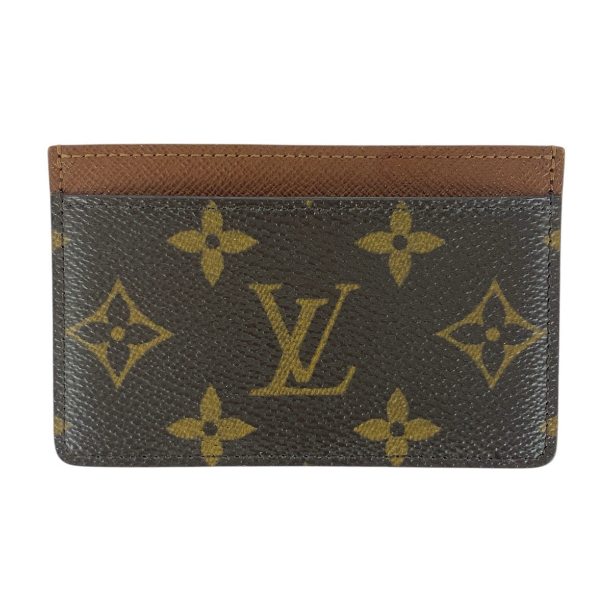 Louis Vuitton M61733 PVC Porte Cartes Simple Monogram Brown Wallet Case