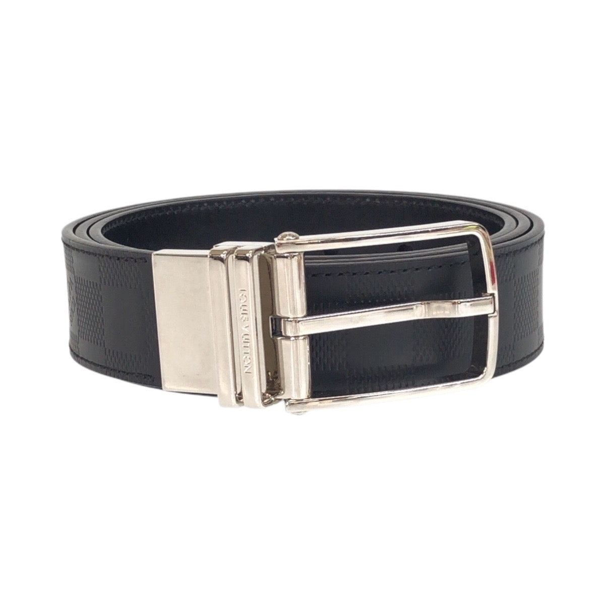 Louis Vuitton Damier Anfini Saintur 42 Leather Black Belt