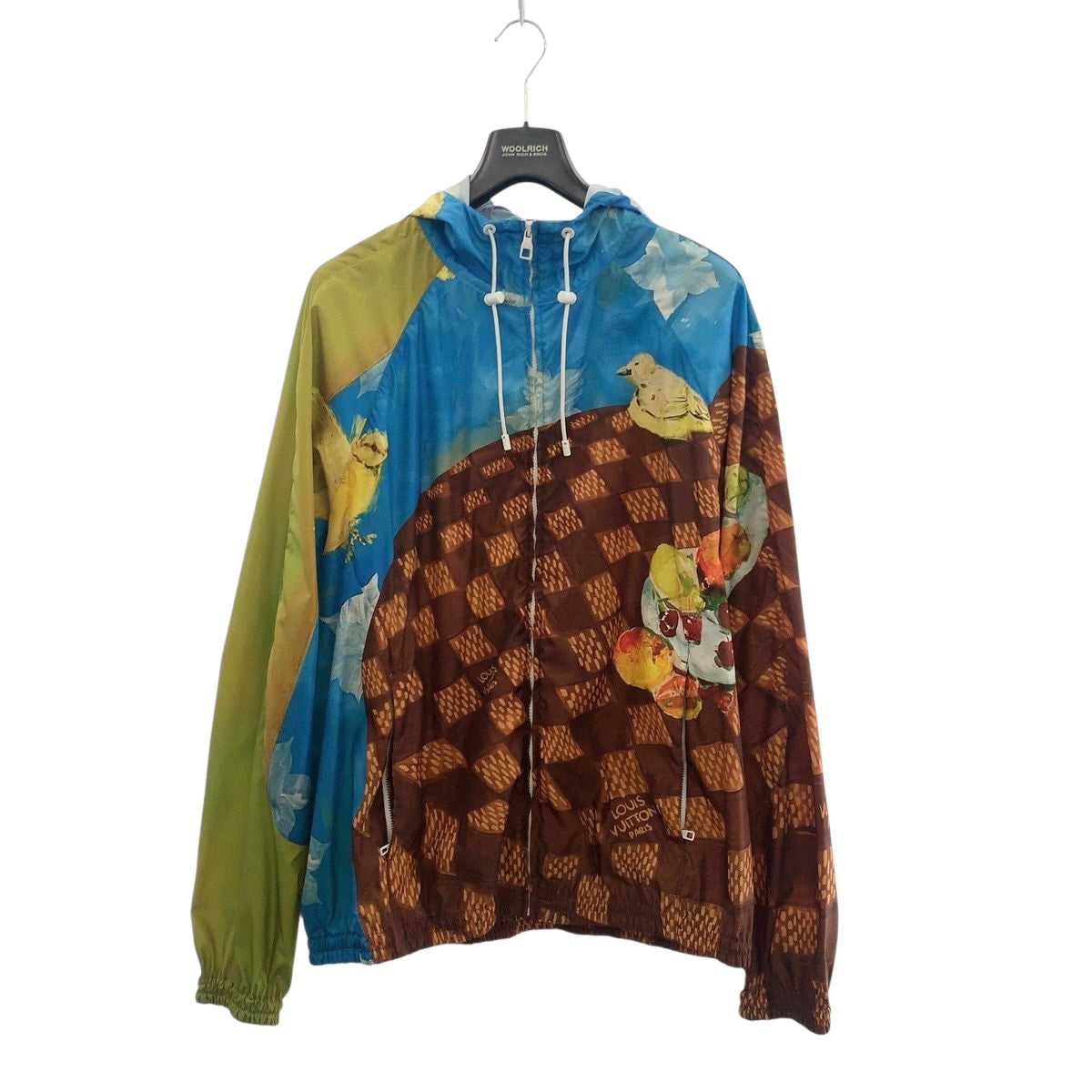 Louis Vuitton jacket polyester Yellow- Damier Feast Nylon Brown Blue Green Apparel