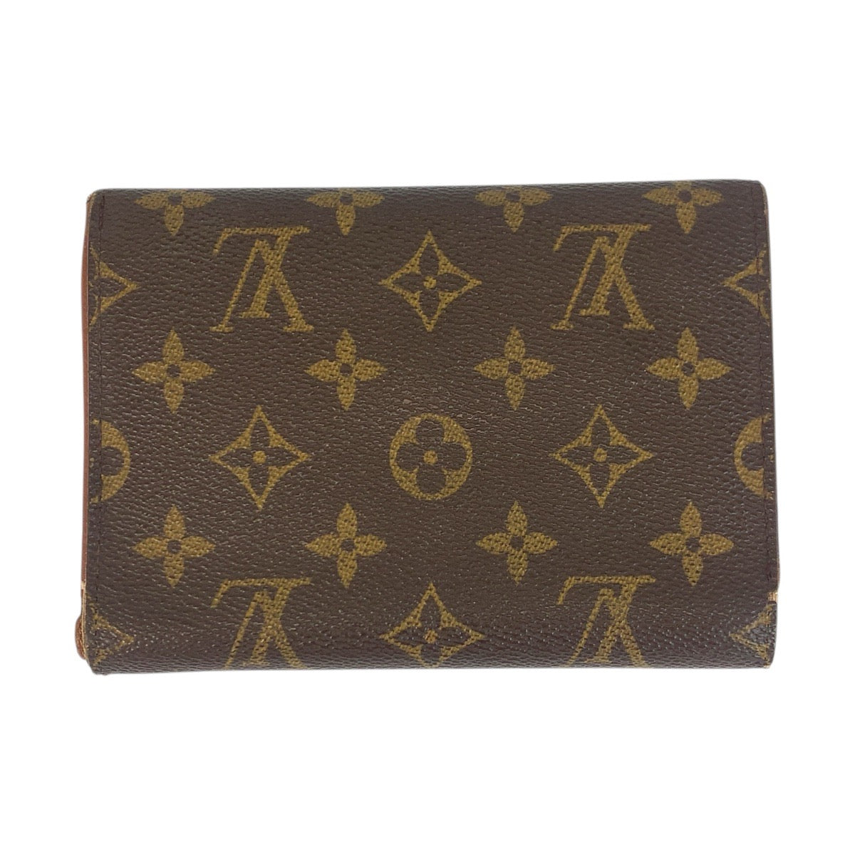 Louis Vuitton Tri-fold M61202 PVC Monogram Brown Gold Wallet Case
