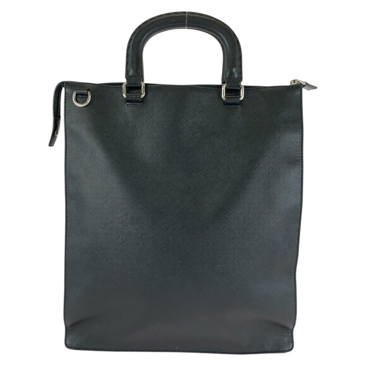 Tote Bag Safiano Triangle With Leather Black
