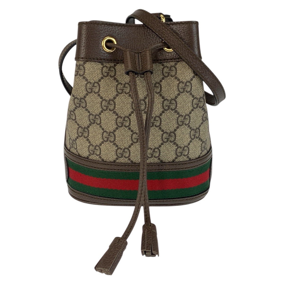 Gucci GG Supreme Metal Ofidia Canvas Brown Beige Gold Shoulder Bag