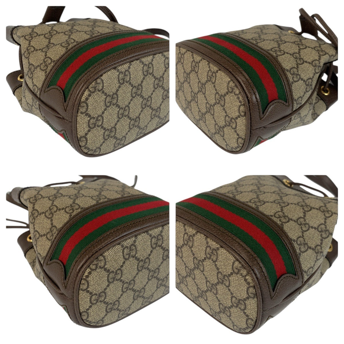 Gucci GG Supreme Metal Ofidia Canvas Brown Beige Gold Shoulder Bag