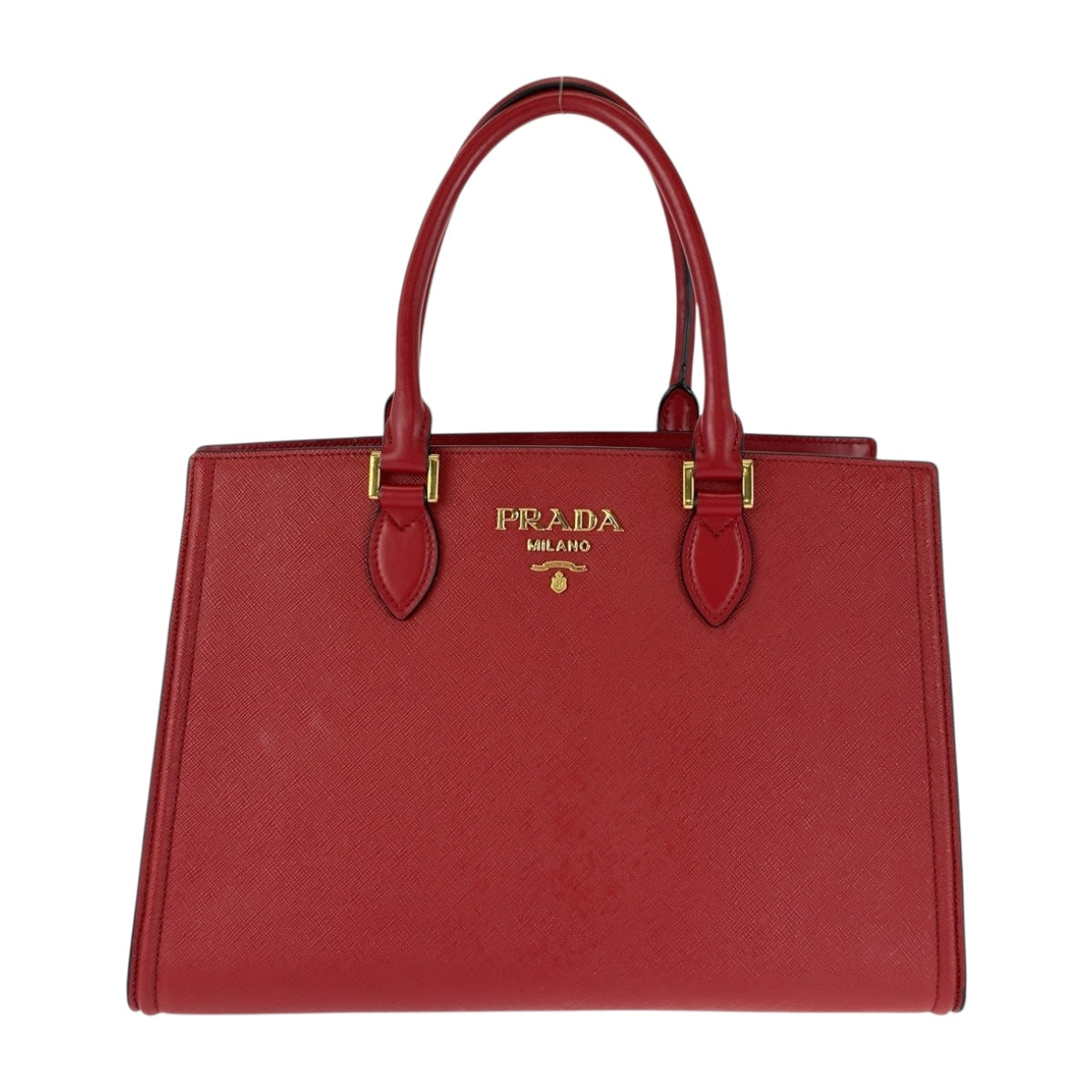 Metal Safiano Leather Red Travel Bag