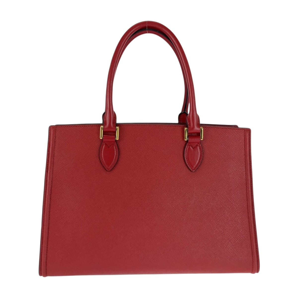Metal Safiano Leather Red Travel Bag