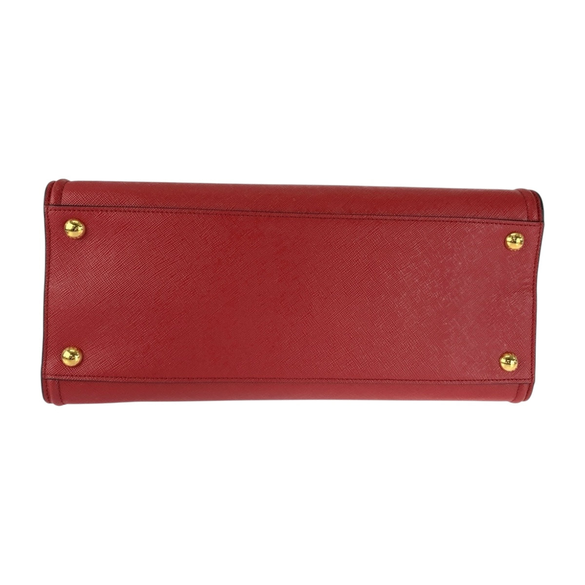 Metal Safiano Leather Red Travel Bag