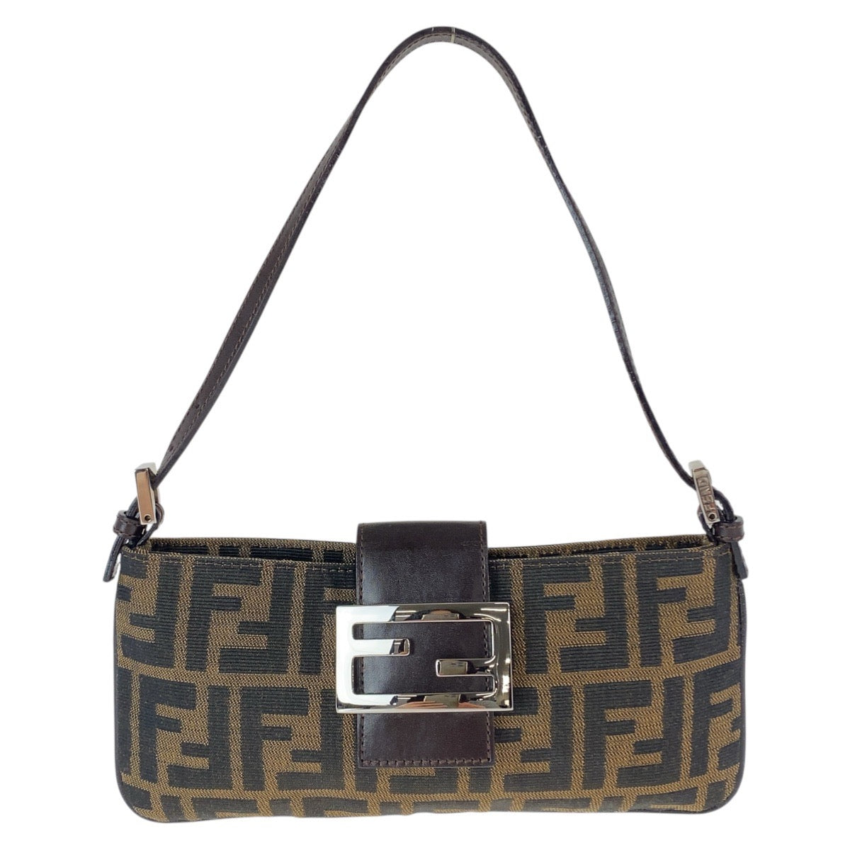 Fendi Shoulder Bag Zucca Mamma Canvas Metal Brown