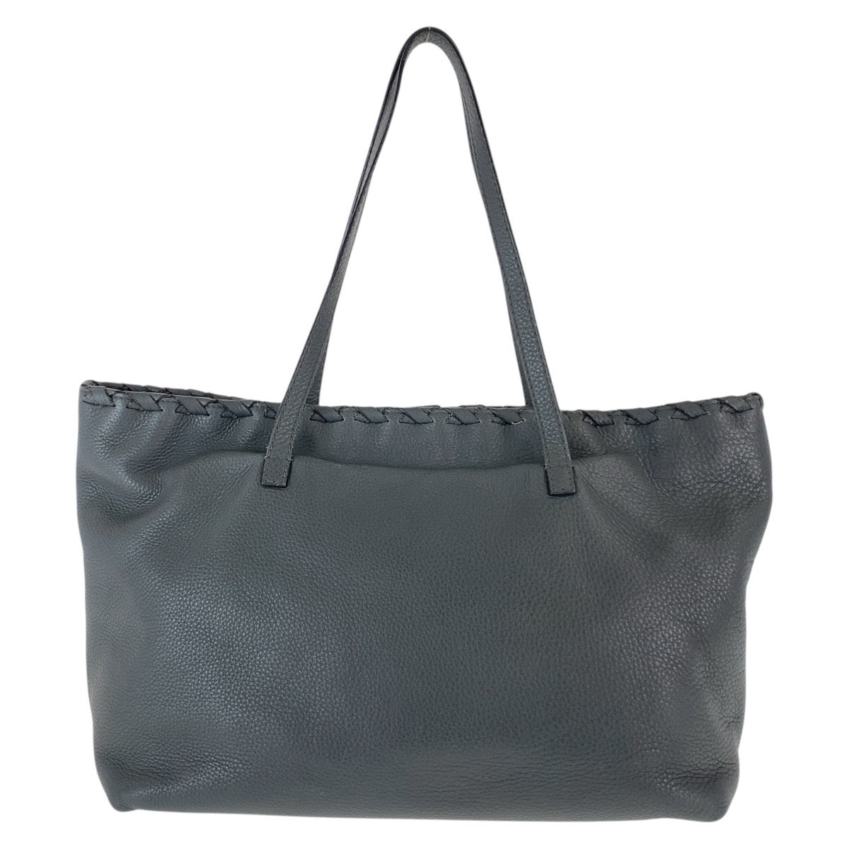 Gucci SilverMetal Bamboo Leather Grey Tote Bag
