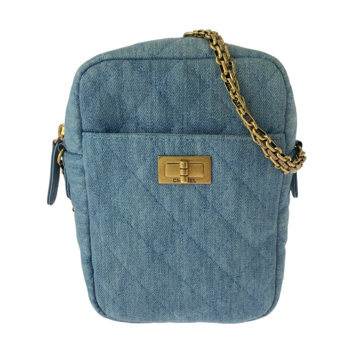 Chanel denim GoldMetal 2.55 quilting Blue Shoulder Bag