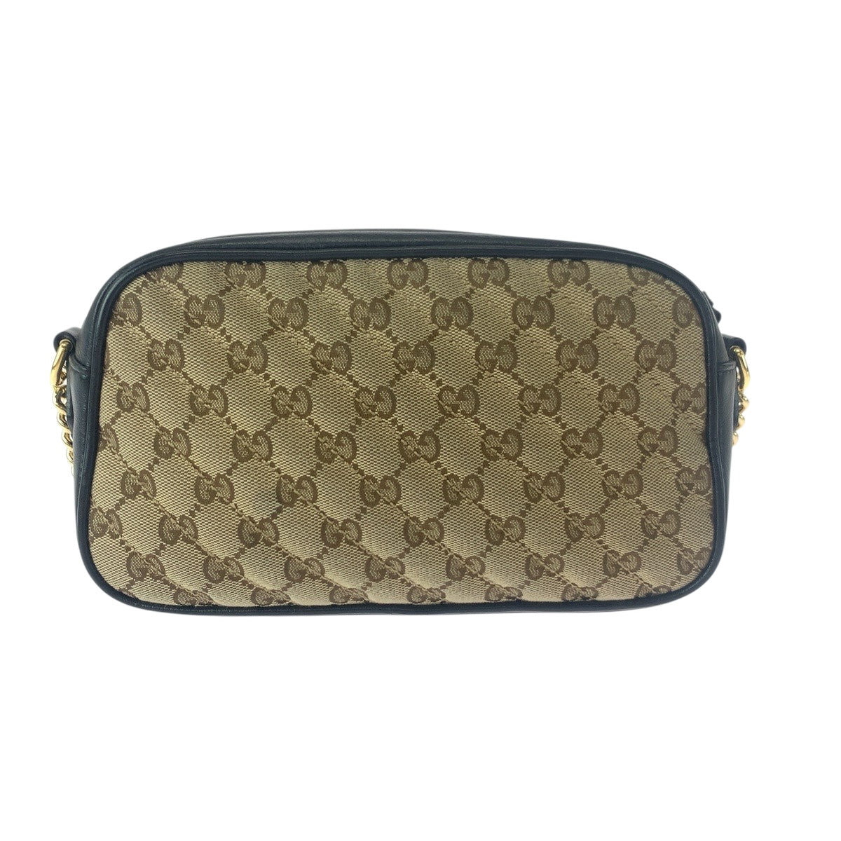 Gucci GG Metal GG Marmont quilting Canvas Brown Beige Gold Shoulder Bag