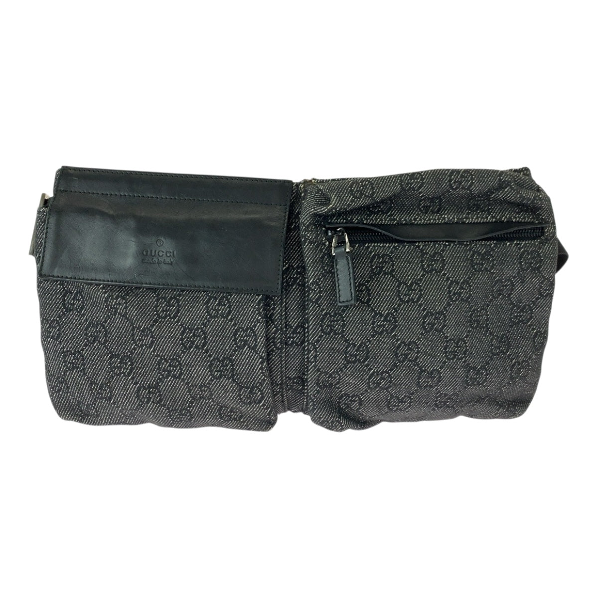 Gucci Waist GG SilverMetal Canvas Black Handbag