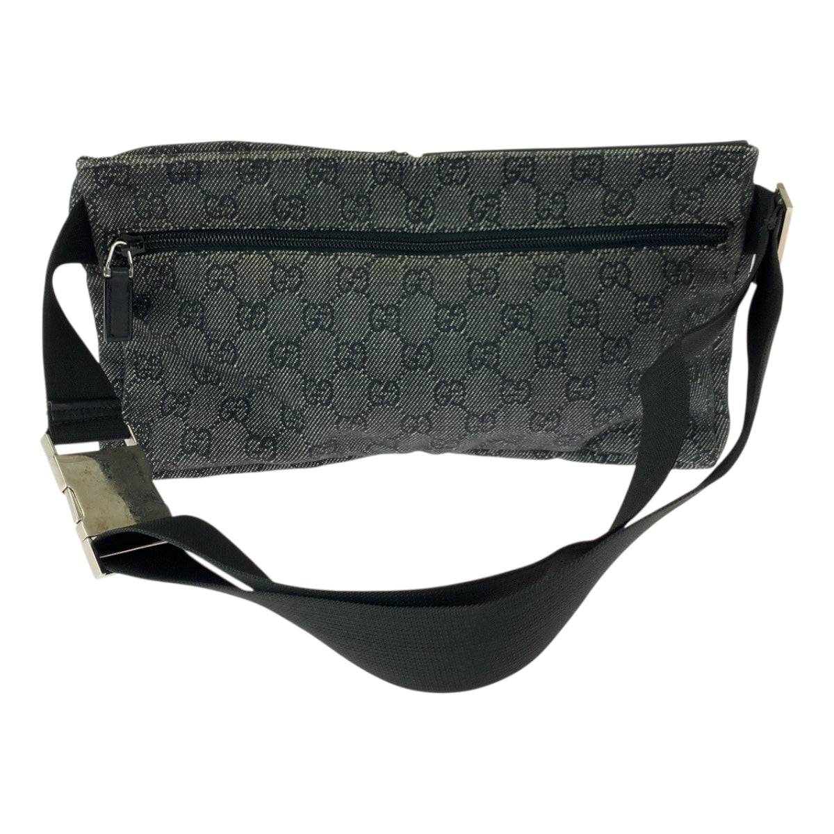 Gucci Waist GG SilverMetal Canvas Black Handbag