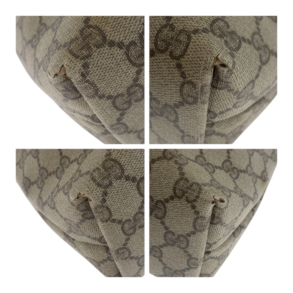 Gucci 39.02.003 GG plus Metal Old Beige Gold Tote Bag
