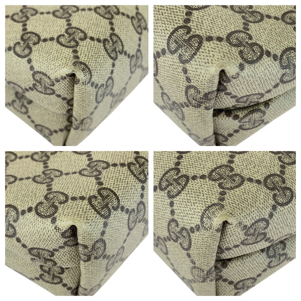 Gucci 001 03 48 GG Supreme Canvas Brown Beige Tote Bag